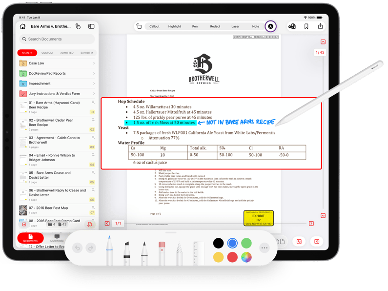 2 Markup being used on an Exhibit with Apple Pencil2