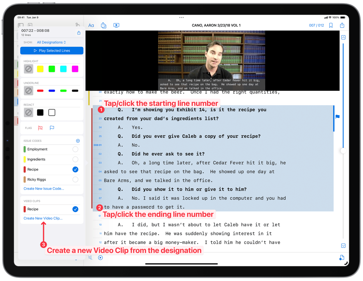 Create Video Deposition Designations (Part 2)