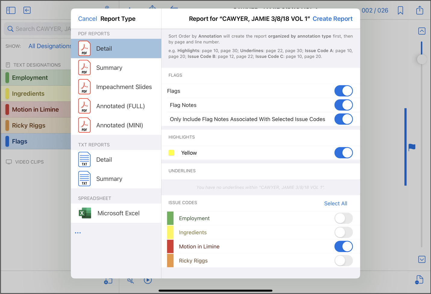 Associate Flags with Issue Codes in TranscriptPad — LIT SOFTWARE