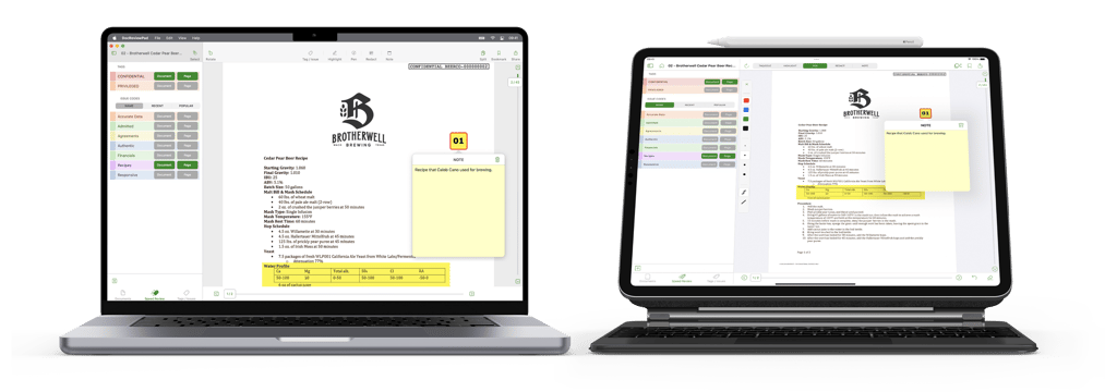 DocReviewPad Software Screenshot ON MacBook Pro and Tablet
