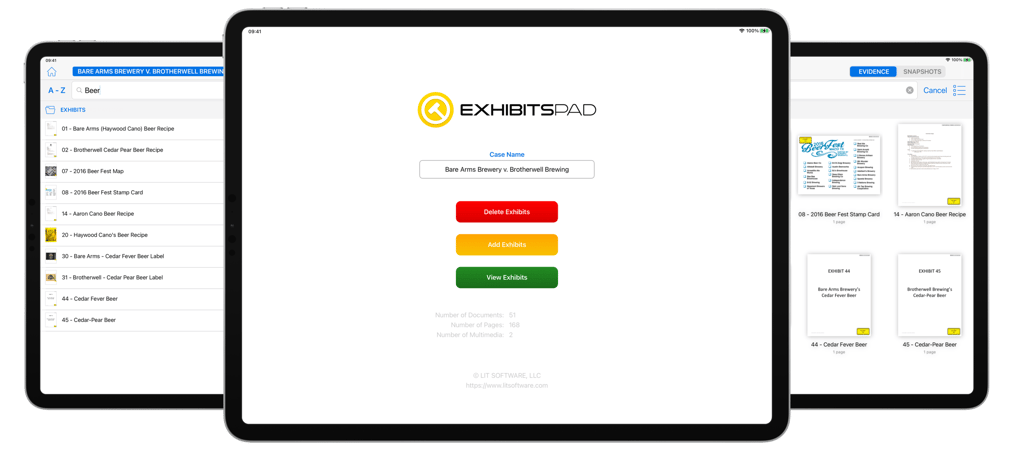 ExhibitsPad Software Screenshots Main Dashboard and Feature Highlight