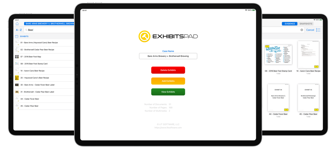 ExhibitsPad Main Dashboard Screenshots