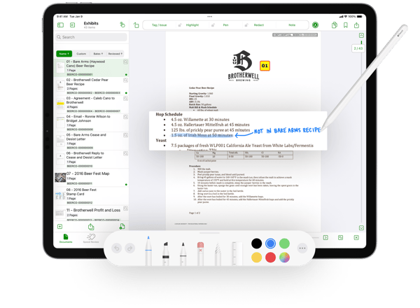 Screenshot of DCR markup with PencilKit and pencil and case