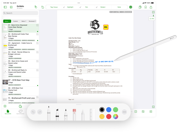 Screenshot of DCR markup with PencilKit and pencil-1