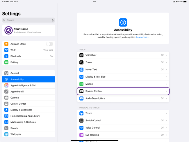 Screenshot of Settings _ Accessibility _ Spoken Content-1
