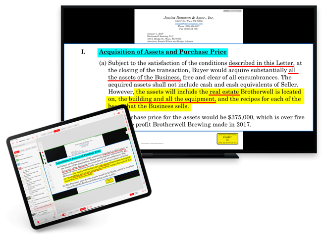 TrialPad for iPad and presentation displayed on external monitor