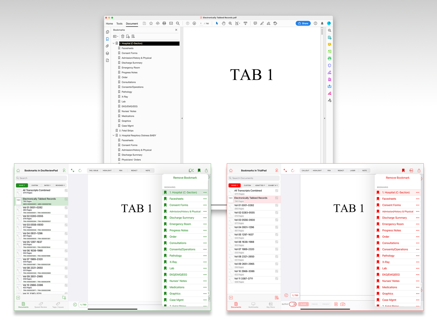 Bookmarks now persist in the LIT SUITE apps, and can be imported from or exported to Adobe Acrobat!