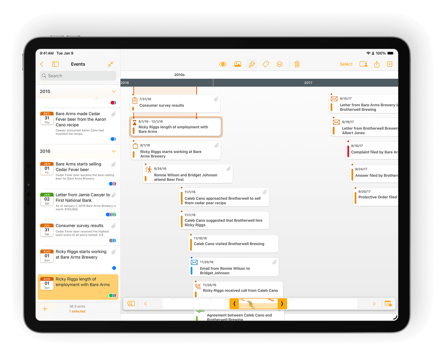 TimelinePad screenshot